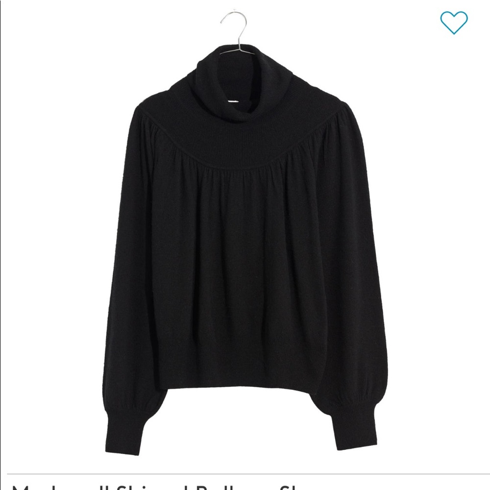 madewell shirred balloon sleeve turtleneck sweater